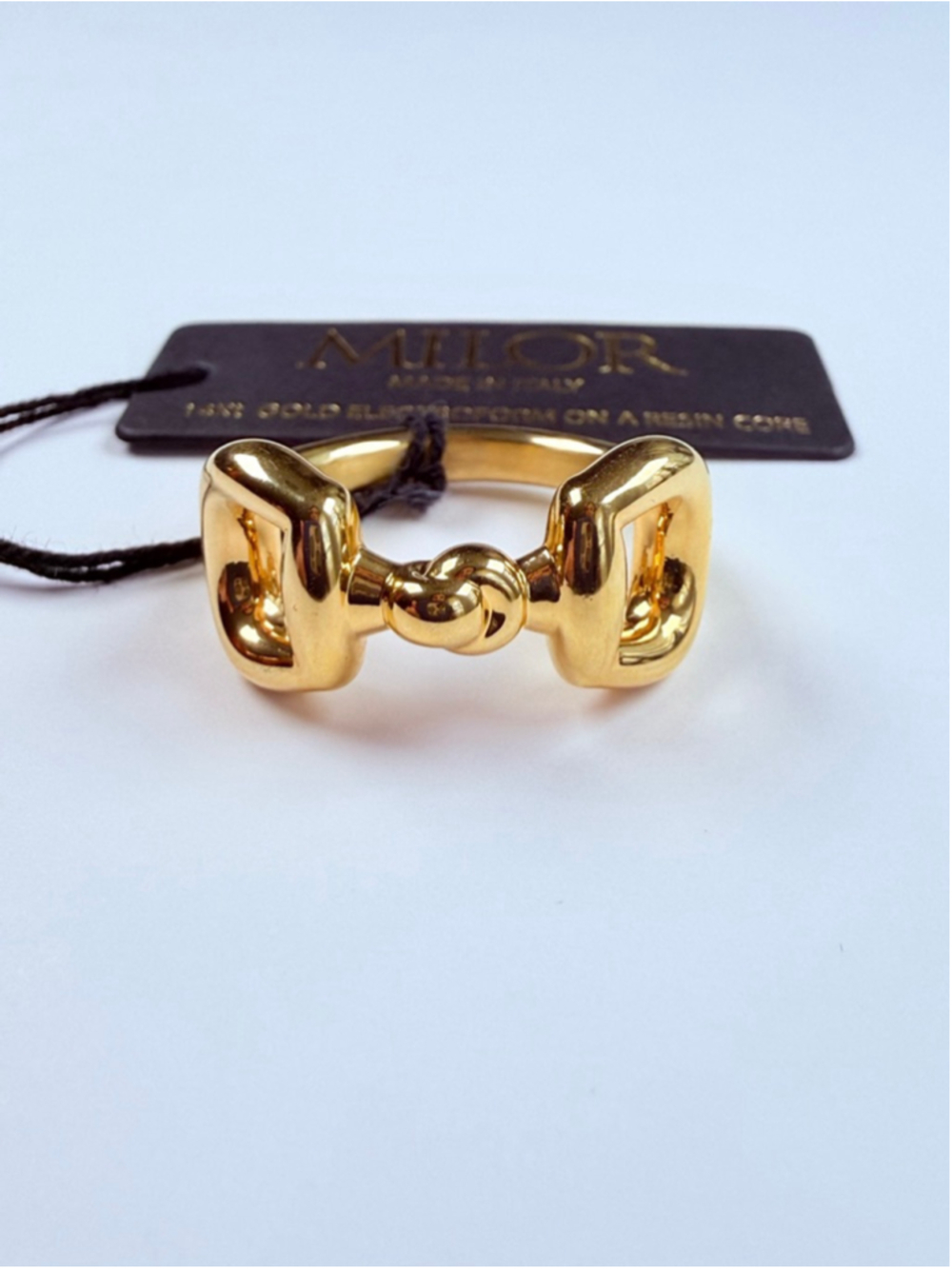 14K Gold Milor Large Horsebit Equestrian Mors de Filet Cheval Ring Italy BNWT
